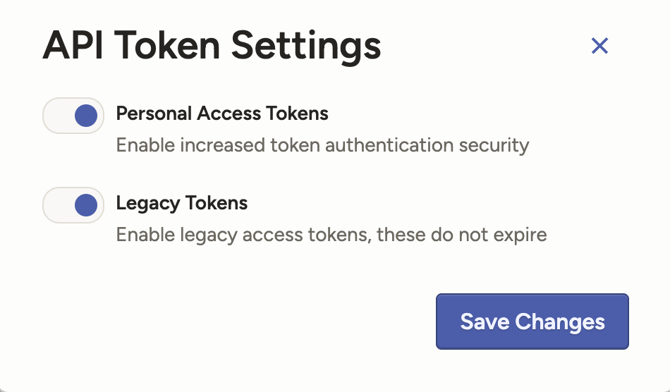 Screenshot of Access Token window